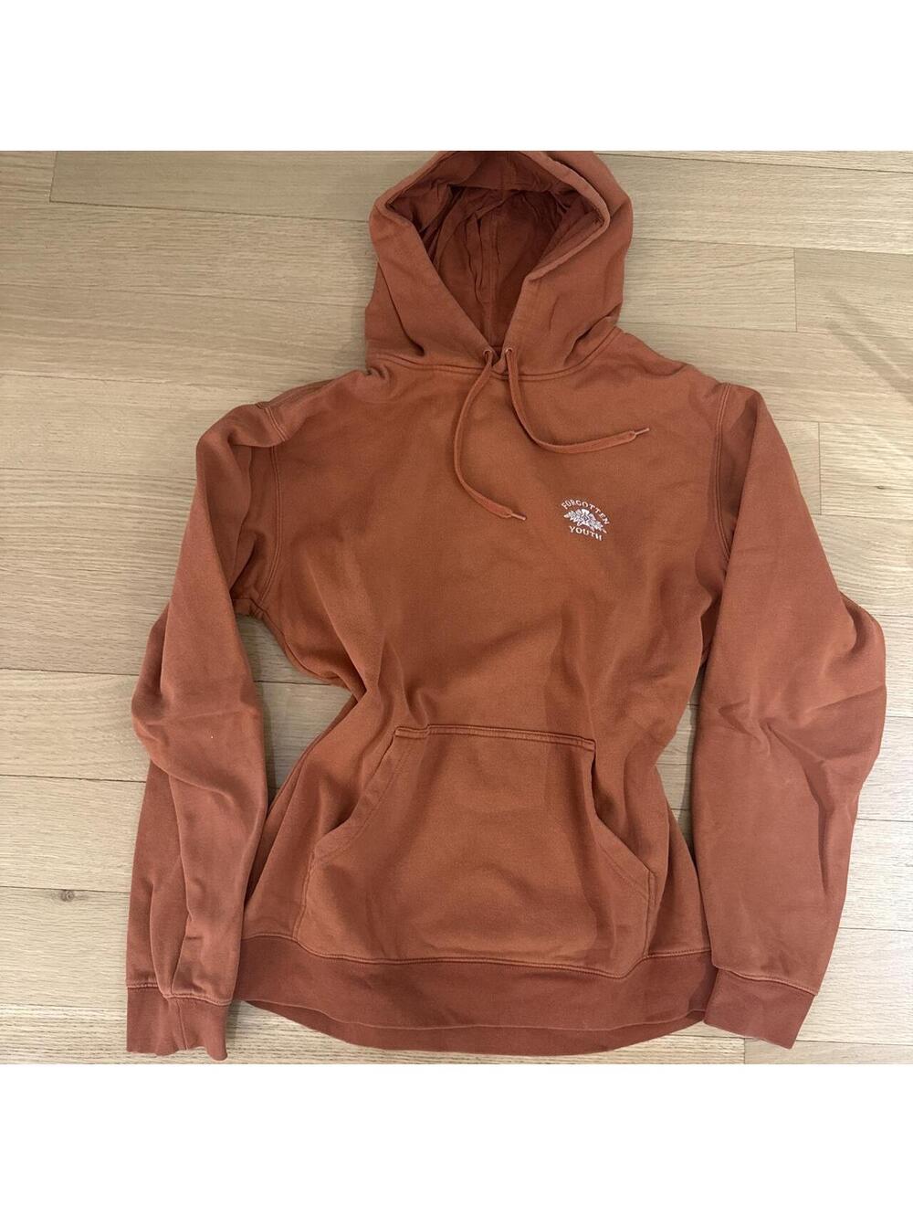 Men's Orange and Brown Hoodie